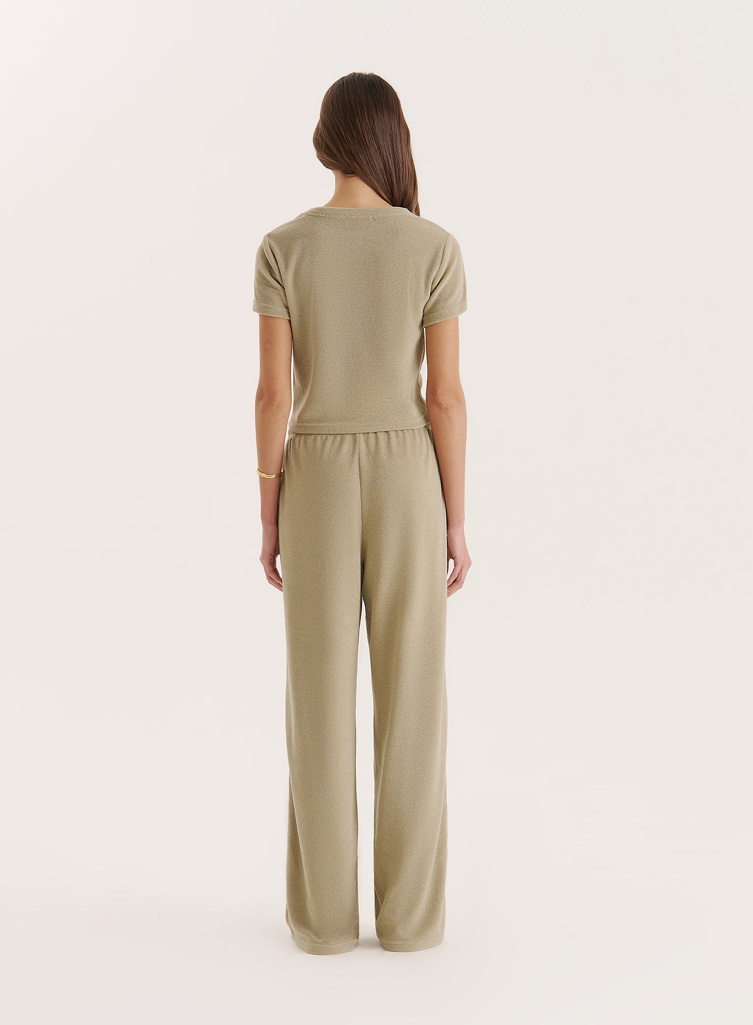 Green Towelling Short Sleeve Top